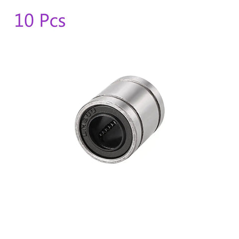 Premium LM8SUU Linear Ball Bearings With Exact 8mm Bore And 15 mm Outer Diameter displayed from the side for smooth travel.