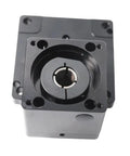 Top view of Hollow Rotary Actuator Built Tough With 10 To 1 Gear Ratio And Nema 23 Stepper Motor For Precision Positioning with central bore.