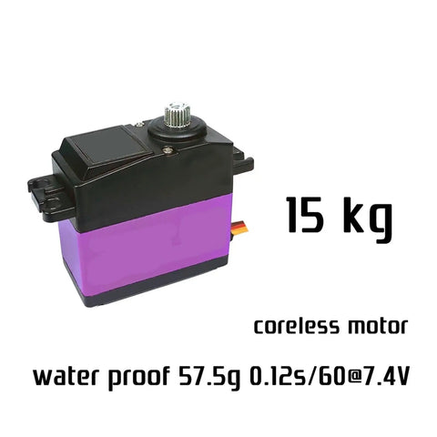 Top Shelf Metal Gear Digital Servo Coreless Motor Pumping Out Serious 15.8 Kg Cm Torque At 7.2 Volts While Keeping Weight Down To Just 57.5 Grams For Rugged Rc Projects Running Smooth All Day Long. Waterproof coreless motor with 15 kg torque.