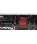 Heavy Duty 1 Inch Drive Pneumatic Impact Wrench With Extended 7.6 Inch Shank For Deep Rim Access Pinless Clutch 20 Inch Tool Length Red Finish Half Inch Air Inlet Half Inch Hose One Year Warranty, boxed