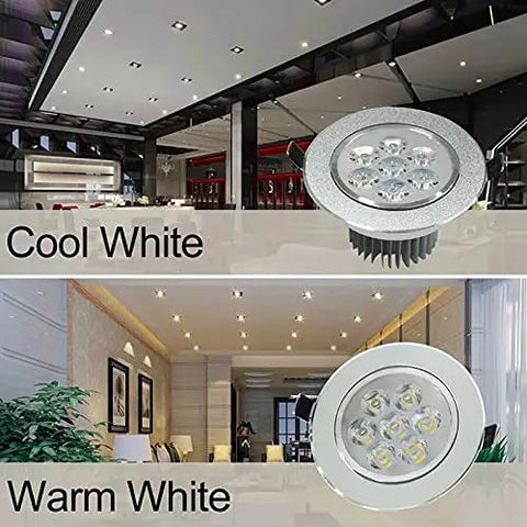 DWLANMLHYA LED Recessed Ceiling Lights 3W 6W 10W 14W 18W COB Spot showing cool white and warm white lighting in modern spaces.