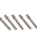 Top Notch Metal Fishing Reel Handle Shaft Rocker Arm Replacement Part In Shiny Silver Tone 28.9x4mm With Screws, five pieces