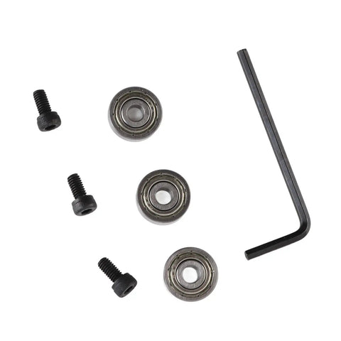 Heavy Duty Steel Bearing Kit For Milling Cutter Head Three Upper Dust Proof Bearings With Metal Guards Includes Installation Screws And Hex Wrench Durable Milling Hardware shown