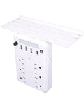 Smart Wall Outlet Extender With Six Power Receptacles And Four USB Ports Including Type C Charging Built In Storage Shelf Dimmable Night Light.