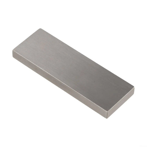 Pro Grade High Steel Gauge Block Set For Precise Measurements, 64 Hardness, 0.5-100mm Range, Ideal For Workshop Calibration And Inspection, Durable Metrology Tool For Hobbyists And Pros. single steel gauge block shown on white background