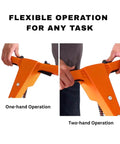 Handles of Heavy Duty 17 Inch Floor And Carpet Buffer Machine Workhorse highlighting one-hand and two-hand operation options.