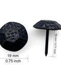 Straight Up Premium Black Metal Upholstery Tacks 100 Count With Sleek 19Mm Rounded Heads And Tough 23Mm Shafts close-up view of 19mm rounded heads and 23mm shafts.