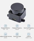 D500 LiDAR Kit with 360 Degree Scanning and 12 Meter Range, shown front view, featuring compact design for SLAM robotics and 3D mapping