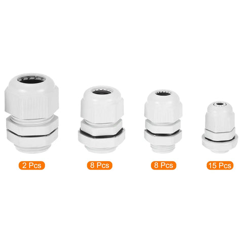 33 Pcs Cable Gland Kit 1/4 Inch To 3/4 Inch No Nonsense Durable Adjustable Cable Connectors Waterproof Tight Conduit Fittings.