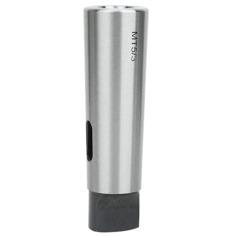 Side view of steel Morse taper drill sleeve adapter MT5 to MT3 with side hole