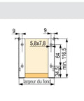 Technical diagram of 2 Pack Drawer Runners With Roller Guide And Side Panels, Partial Extension Metal Drawer System, dimensions shown