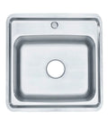 Stainless Steel Single Bowl Topmount Kitchen Sink 1515-6 Durable 22 Gauge Type 304 ADA Compliant Compact Design Ideal for RVs and Bar Sinks