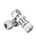 Pysrych 304 stainless steel compression tube bulkhead union fittings, 1/8 in OD x 1/8 in OD, pack of 2