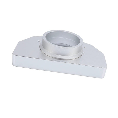 Aluminum Steering Wheel Bracket Bearing Seat for Sim Racing Direct Install Replacement in sleek silver finish, top view