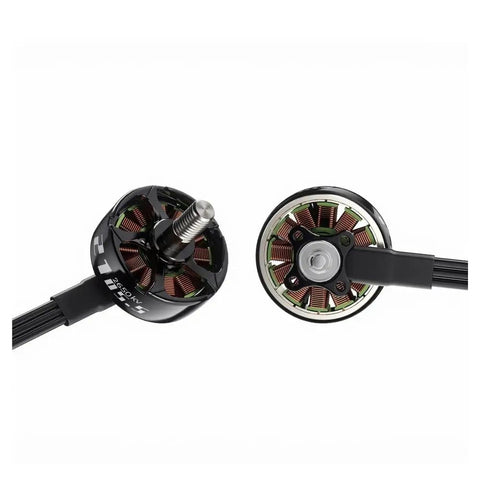 Close-up of Four Pack Of 2105.5 Brushless Motors With 3450KV And 2650KV For 3S 4S Drones, 1.5mm shaft, showing coils and casing.