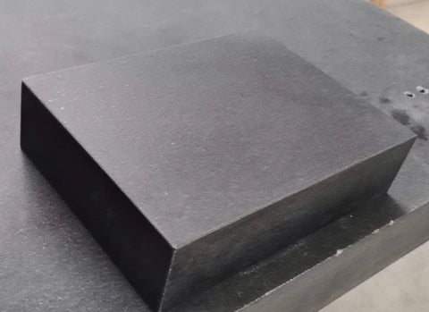Granite surface plate 12x9x3 inches with no ledge, dark rectangular block for precision measurements.