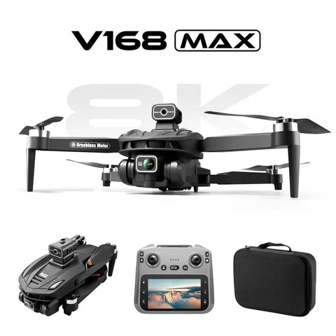 FPV Drone With 1080P HD Camera And Obstacle Avoidance, Brushless Motors, and built-in screen remote kit