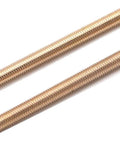 Close-up of Brass M5x50mm Stud Bolt Kit Full Threaded Rods With 5 Studs 10 Hex Nuts 10 Washers DIY Ready Hardware C38000 CuZn40Pb2 CW617N