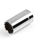 3/8 Inch Drive 18 mm Semi Deep 12 Point Socket With Durable Chrome Plated Finish And Large Stamped Markings, ideal for repairs