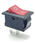 2 Pin 2 Position ON/OFF Switch For Marine Auto Panels, 10A At 125V And 6A At 250V, Great For Boats Cars Trucks And DIY Power Control; Perfect For Lights, Appliances, Generator, Coffee Pot, Vacuum, TV, Speaker, Water Dispenser With Durable Terminals And. red rocker switch with 2 metal terminals, black housing