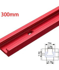 Aluminum Alloy T Track Miter Jig For Woodworking Router Table 300mm Red Precision Cutting Guide External Size 19x9.5mm Pro Grade