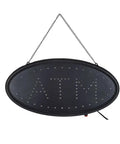 Eye Catching LED ATM Sign For Retail Bar Or Cafe Now Open Display With On Off Switch And Chain Oval 19 By 10 Inches Low Energy