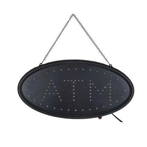 Eye Catching LED ATM Sign For Retail Bar Or Cafe Now Open Display With On Off Switch And Chain Oval 19 By 10 Inches Low Energy