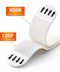 Close-up of Large Picture Hanging Strips 28 Pairs 56 White Strips Heavy Duty Adhesive Hook and Loop Tape Removable Damage Free Wall Hangers