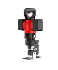Heavy Duty Rechargeable Hydraulic Crimping Tool And Angle Steel Drilling Machine With 900W Motor, featuring a robust design and dual battery integration.