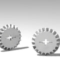 Bulk 150 Piece 20 Tooth Bevel Gear Set White That Totally Works With Lego And Major Brick Brands showing two white gears