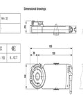 Built Tough Modulating Damper Actuator With Rock Solid 2Nm Torque And Dual AC DC 24V Support For Smooth HVAC Duct Management Featuring Precise Position Feedback For No Fuss Quick Setup dimensional drawing with measurements and specifications