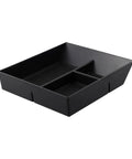 Custom Fit Center Console Organizer Tray For Tesla Cybertruck 2024 Plus features a black rigid ABS plastic storage insert.