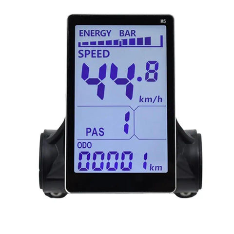 M5 Electric Bike LCD Display Meter For Mountain Ebikes And Scooters Ready For Any Ride 24V To 60V Adjustable Voltage 5Pin UART Panel Screen Replacement Ultra Thin Aluminum Frame Waterproof Handlebar Compatible