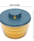 No Sweat Electric Salad Spinner With Single Button Control For Swift Leafy Greens Washing And Thorough Fruit Vegetable Drying Generous Four Liter Capacity, 22cm diameter, 17cm height.