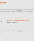 Diagram of wall mounting measurements for Wall Mounted Metal Storage Cabinet With 120 Lbs Per Shelf Load 20 Inch Tall