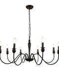 8 Light Black Farmhouse Chandelier For Dining Room And Living Areas Rustic Industrial Iron Candle Chandeliers
