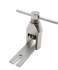 Close-up of a Pinion Gear Puller Kit For RC Motors And Pinion Removal in metal, showing the tool design with adjustable screw handle.