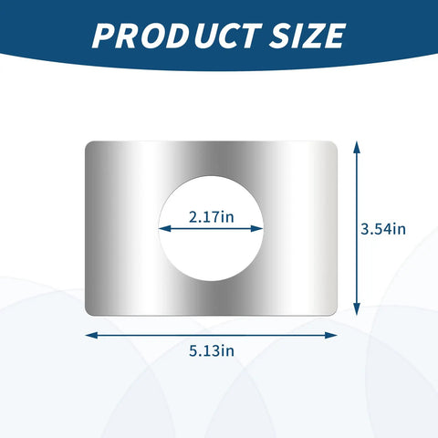 Product size dimensions of 4 Piece Stainless Steel Door Reinforcement Plates Set For Covering Damaged Holes And Fixing Loose Locks Backplate