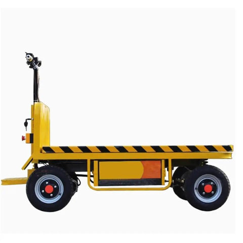 Heavy Duty Hydraulic Lift Table And Four Wheel Manual Push Platform built tough with a steel deck and rubber tires for pallet handling.