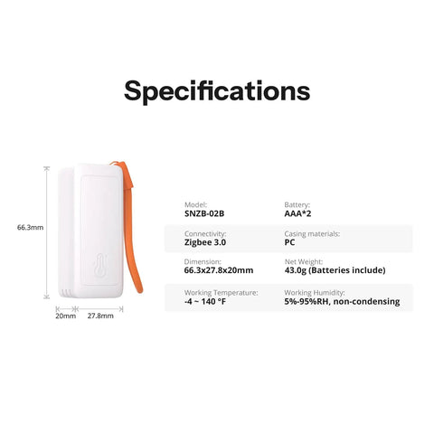 AirGuard TH Lite Zigbee Temperature Humidity Sensor With App Alerts For Real Time Remote Monitoring In Greenhouse And Wine Cellar Thermometer Hygrometer Works With Alexa And Google Home 4 Pack, 66.3x27.8x20mm