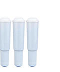 Premium Coffee Machine Water Filter Softens Hard Tap Water Acts As A Game Changer For Clean Brew Texture And Smooth Real Deal Flavor In Home Espresso Drip Makers, pack of three white water filter cartridges.