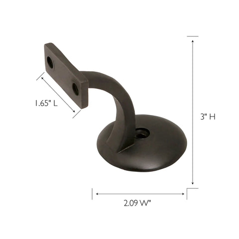 5 Pack Jumbo Handrail Brackets for Stairways and Hallways in Oil Rubbed Bronze, Mounting Hardware Included, Low Profile Wall Mount