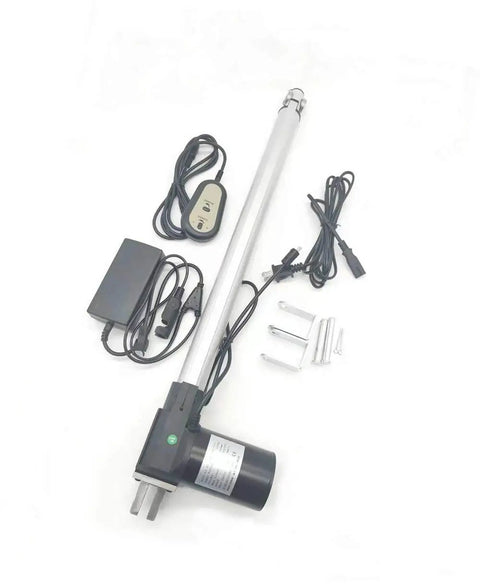 Built Tough 110V Linear Actuator 1320 Lbs 6000N With 2 Inch Stroke, Fast 0.16 Inches Per Second Motion, power supply, adjustment button