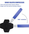 Brake Caliper Press Tool With 360 Degree Swing Ratchet Piston Spreader For Disc Brake Calipers, Includes Double Caliper Hangers.