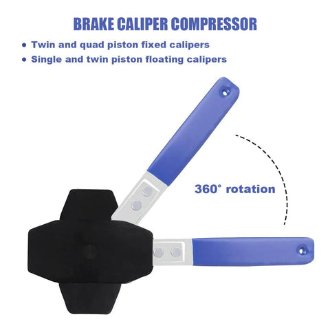Brake Caliper Press Tool With 360 Degree Swing Ratchet Piston Spreader For Disc Brake Calipers, Includes Double Caliper Hangers.