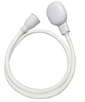 Portable Shampoo Sprayer For Round Faucets With Rubber Hose, Sink Spray Attachment And One Meter Hose shown coiled on white background