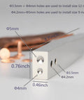 Copper Rivet Setter Tool 2 In 1 For Leatherworking Stainless Steel Burr Setter with dimensions for Size 9 and 12 rivets.