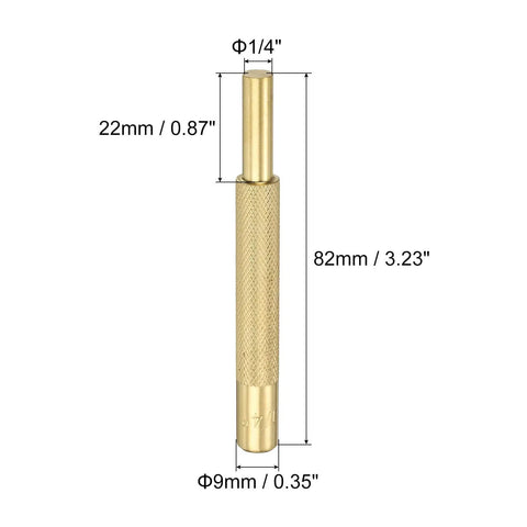 Premium Brass Drive Punch Quarter Inch Non Marring Alignment Pin Tool 1/4in diameter, 82mm length for precise watch repair and jewelry making.