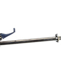 12 Inch Deck Mount Pedestal Glass Filler With One Half Inch NPT Male Shank, Adjustable Flow Torx Outlet, Dark Blue Push Back Arm