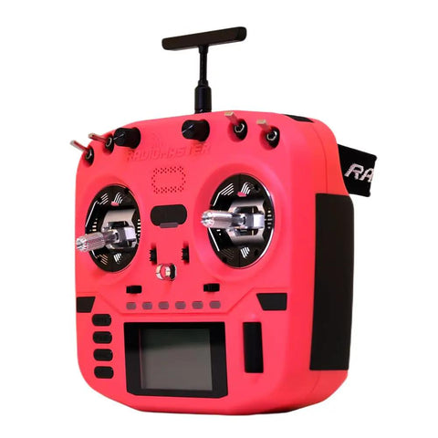 Boxer Crush EdgeTX 2.4G 16CH Transmitter With ExpressLRS RF System AG01 Hall Gimbals, cherry red, ergonomic design, side view
